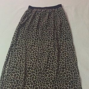 Leopard Print Maxi Skirt